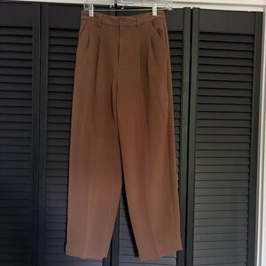 Madewell  Rust Brown Pleated Dress Trousers